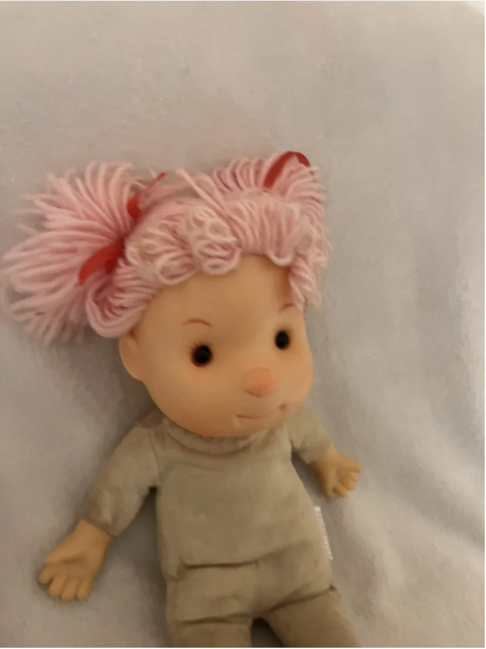 Vintage 1980s Komfy Kid Ice Cream Girl Doll Pink Yarn Hair NO OUTFIT SEE